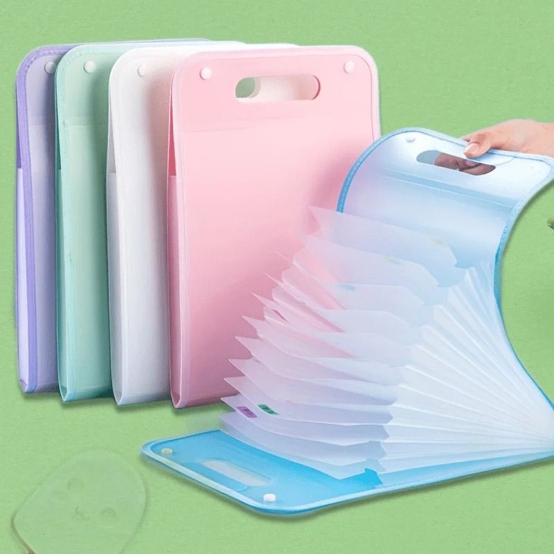 Macaron A4 Accordion File Organizer Portable 13 Pocket Expanding File Folder