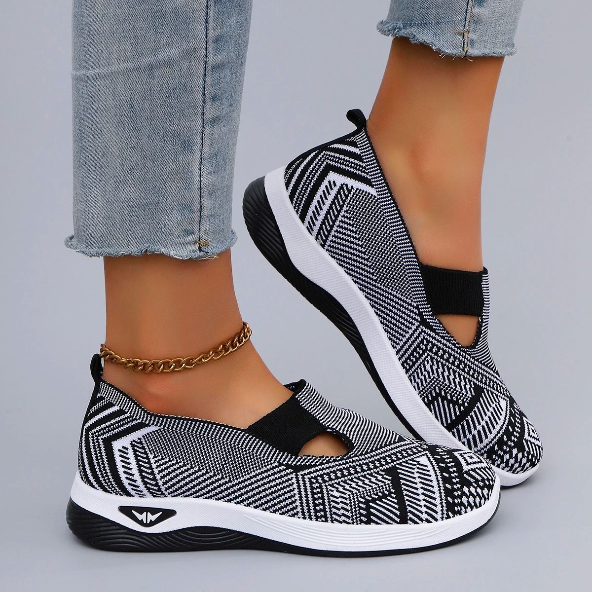 Womens Summer Breathable Mesh Flat Casual Shoes