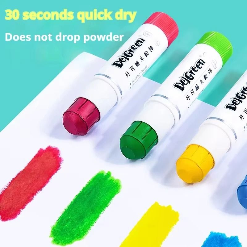Soft Solid Gouache Paint Sticks – 12/18/24 Vibrant Colors, Washable & Non-Toxic for Artists and Students