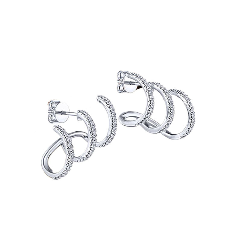 925 Sterling Silver Stud Earrings: Creative Vintage Unusual Irregular Metal Jewelry for Women & Men