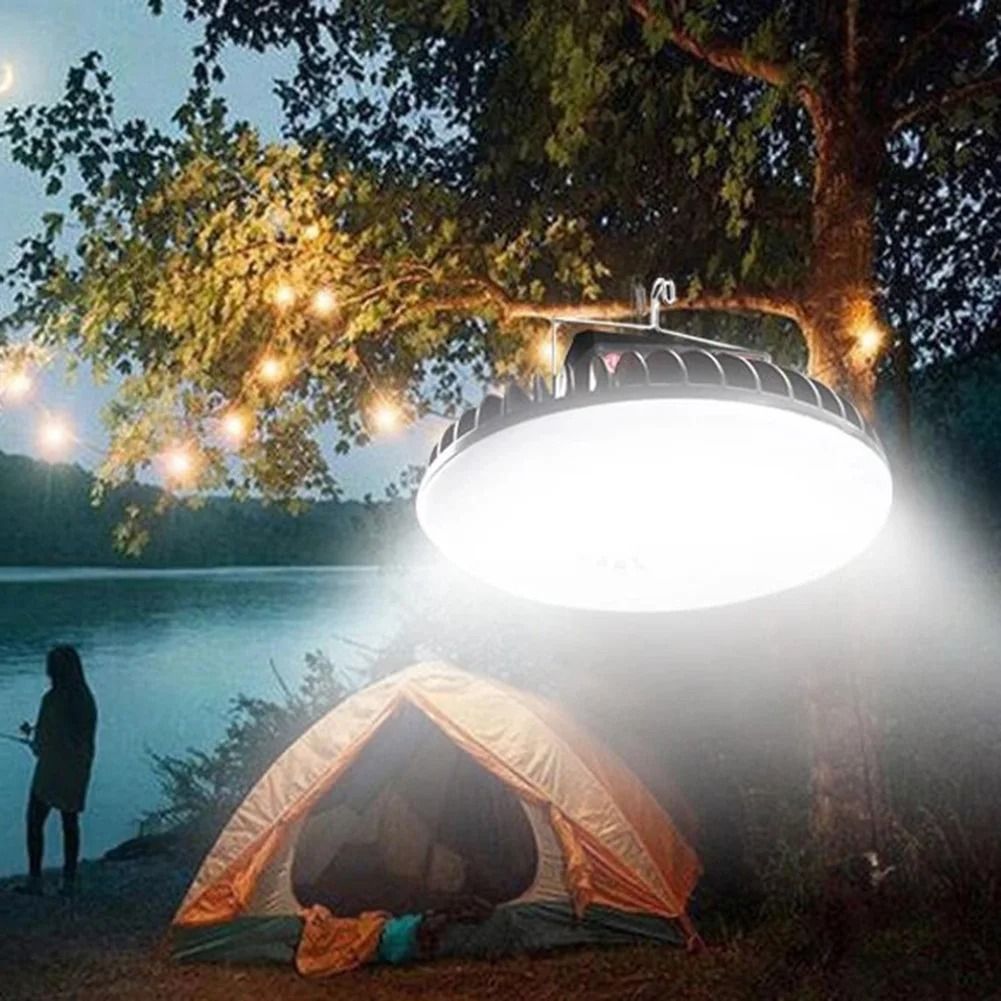 Rechargeable Camping Fan Light with LED Lamp and Power Bank