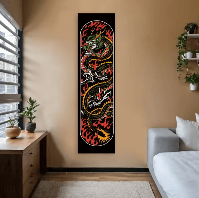 Japanese Wave Tapestry Red Sun Wall Hanging Aesthetic Ocean Landscape Decor for Bedroom Living Room