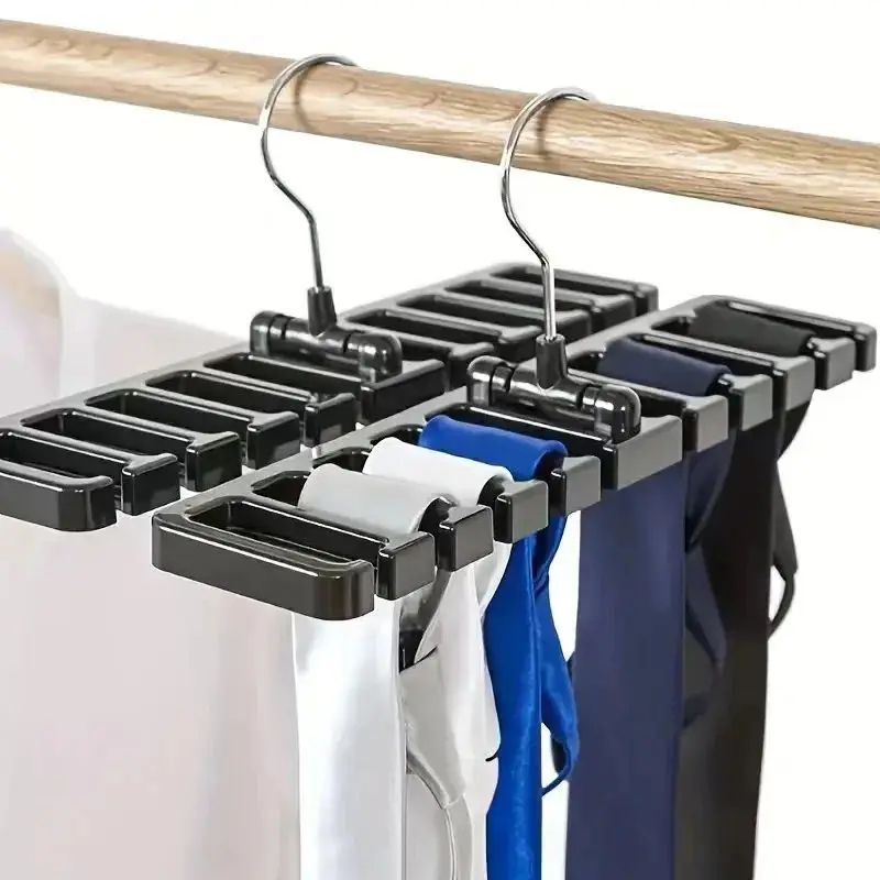 Rotating Belt and Tie Organizer Hanger for Closet Storage