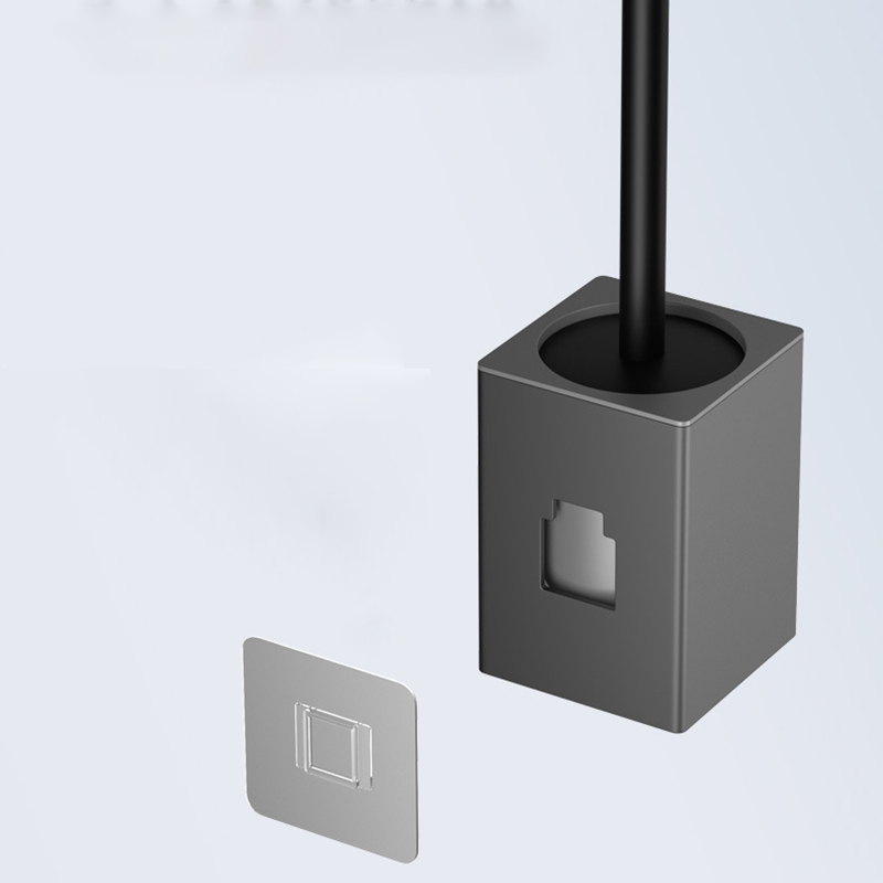 Toilet Brush Holder Wall-mounted No Drilling, Toilet Bowl Brush and Holder, Space Aluminum Bathroom Cleaning Tools