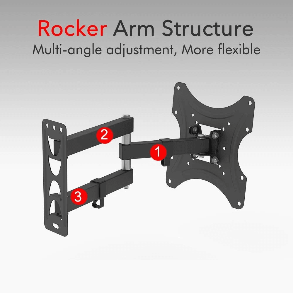 Full Motion TV Wall Mount Bracket Tilt, Swivel, Compatible