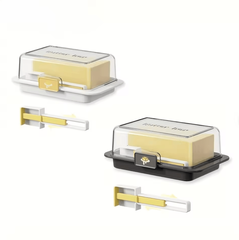 Butter & Cheese Storage Box Set Refrigerator Organizer with Easy-Clean Lid