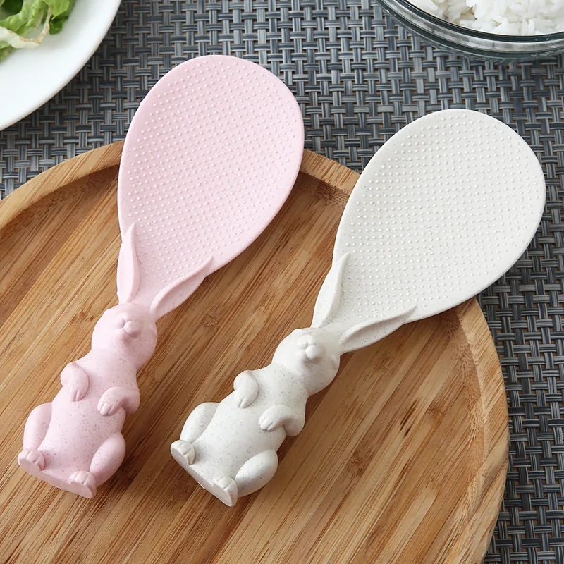 Creative Rabbit Spoon, Wheat Straw Rice Shovel, Non-Stick Cooker Spoon