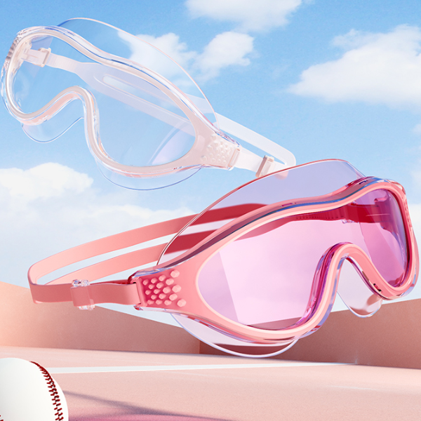 Anti Fog Swimming Goggles with UV Protection Large Frame Adjustable Silicone Fit
