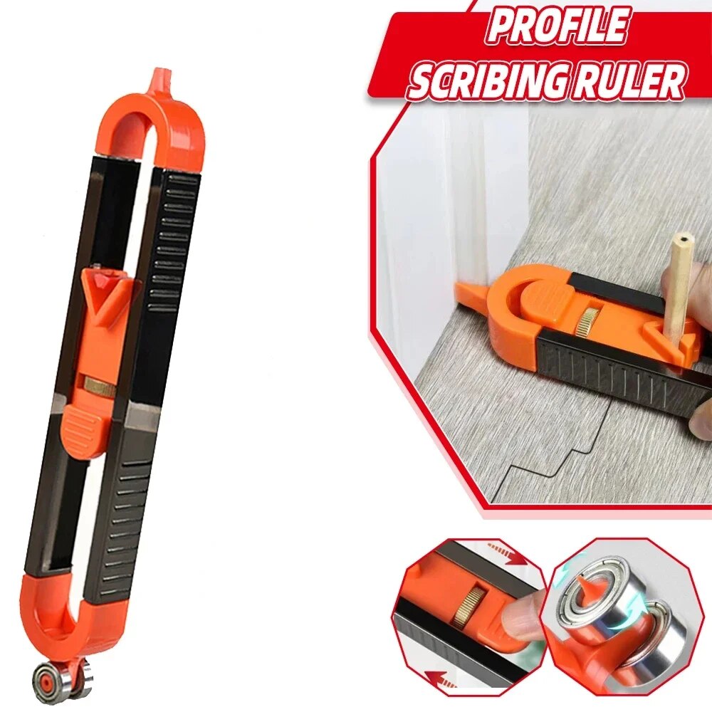 Adjustable Profile Scribing Ruler with Lock Precision Woodworking Contour Gauge Duplicator