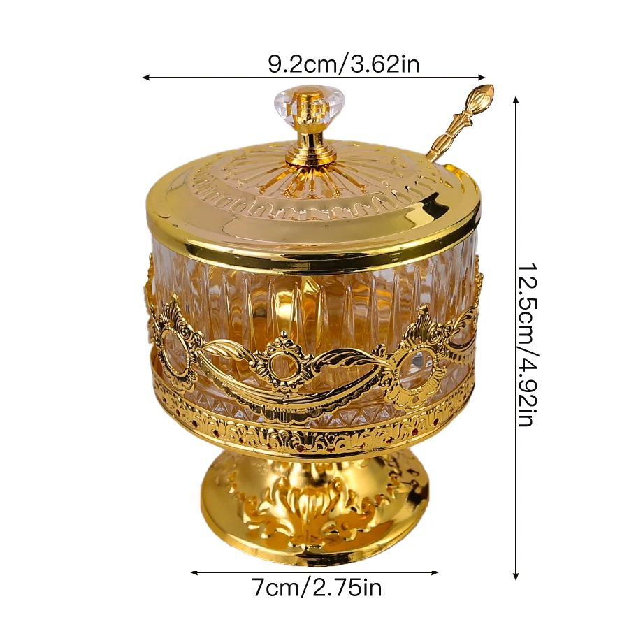Glass Condiment Jar with Metal Lid Spice Salt Storage Bottle