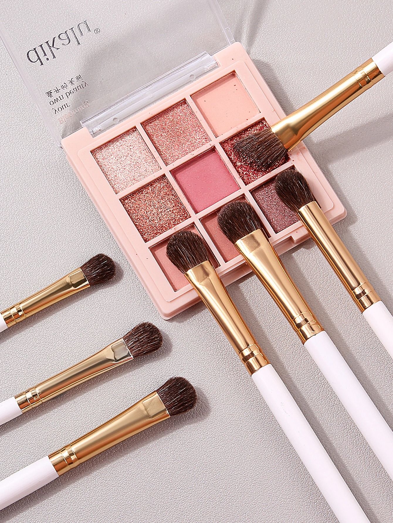 7Pcs Professional Eye Shadow Makeup Brush Set Natural Pony Hair Blending Smudge Shader Kit