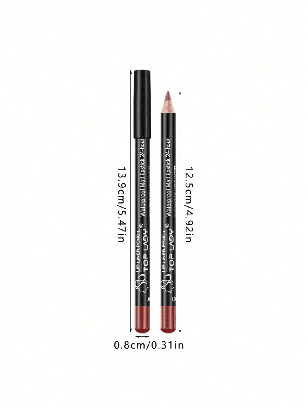 12 Color Professional Lip Liner Pencil Set Matte Nude Finish
