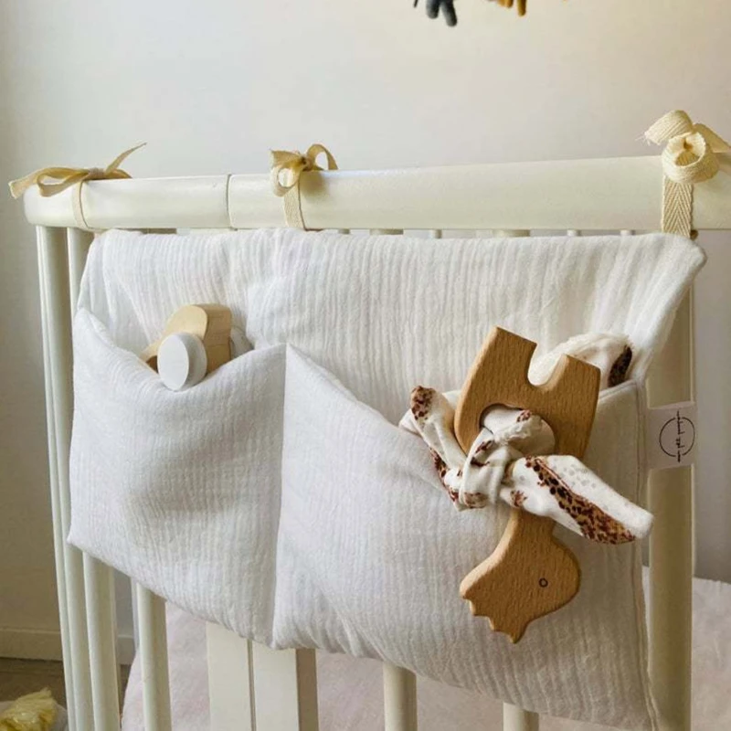 Toddler Bed Headboard Organizer Baby Diaper Bag Multifunctional Crib Storage Bag for Newborns