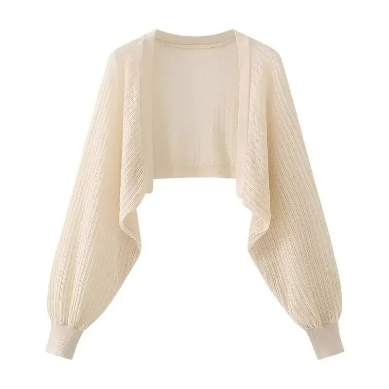 Womens Ice Silk Knitted Cardigan Top