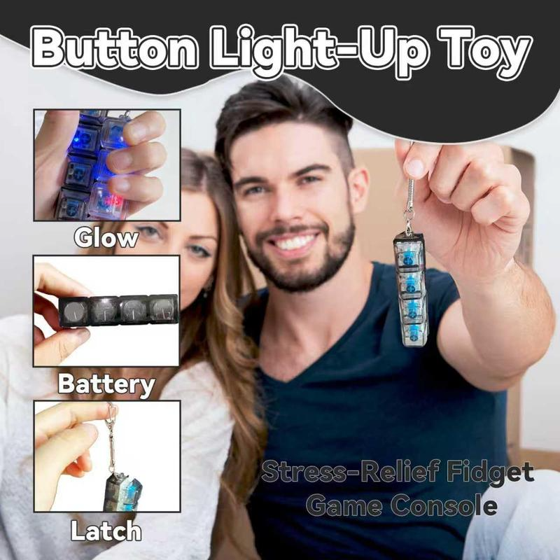 LED Keyboard Fidget Toy Stress Relief Keychain