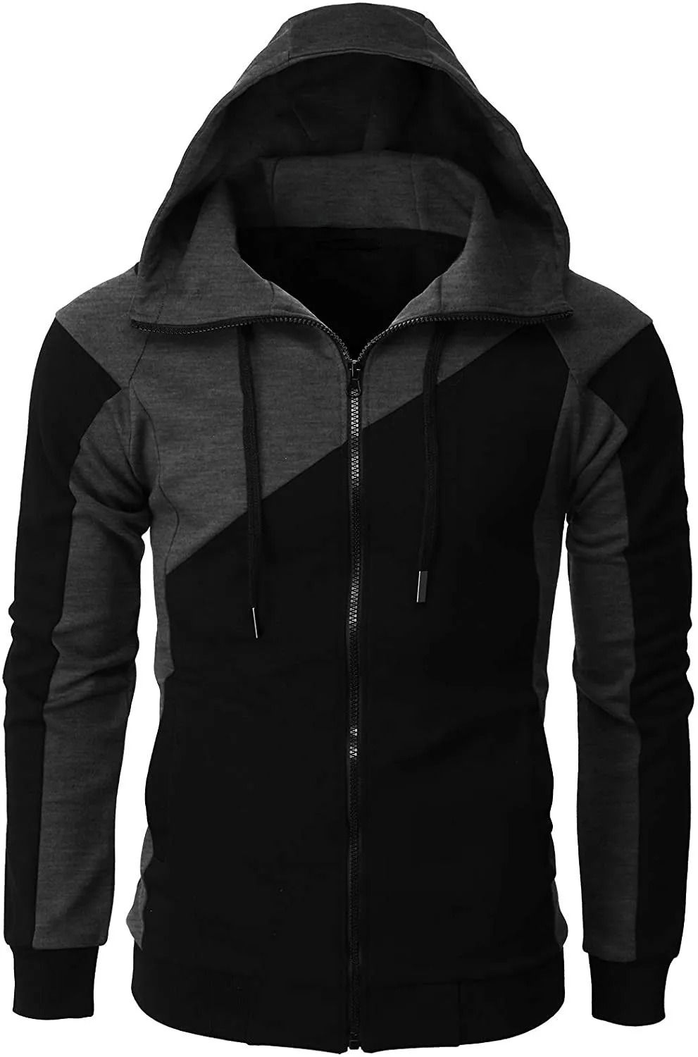 Mens Zip Up Fleece Bomber Jacket Hooded Casual Coat