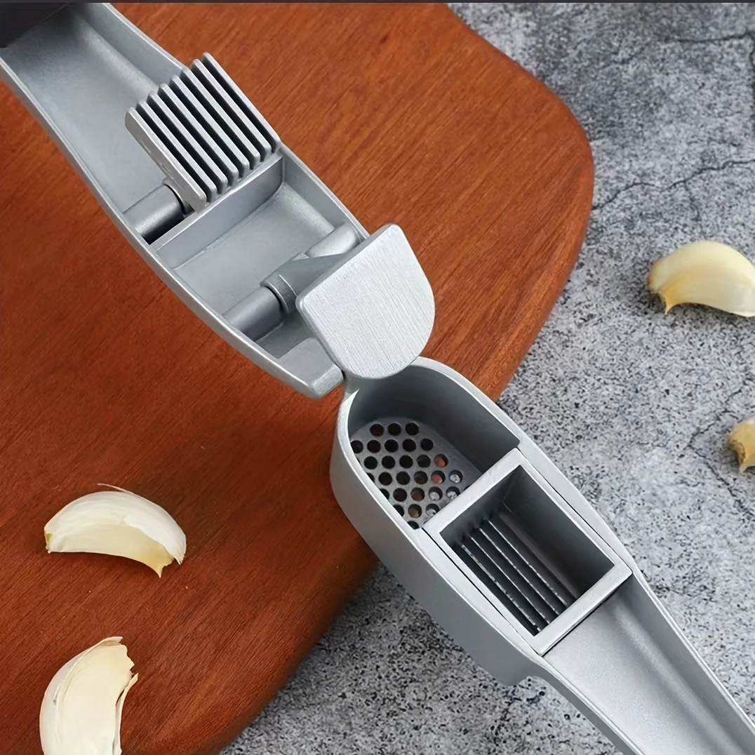 Garlic Press and Slicer Aluminum Garlic Mincer Tool