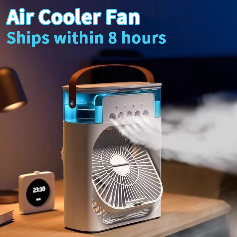 Portable Air Cooler Humidifier with LED Light, Fan for Home and Office