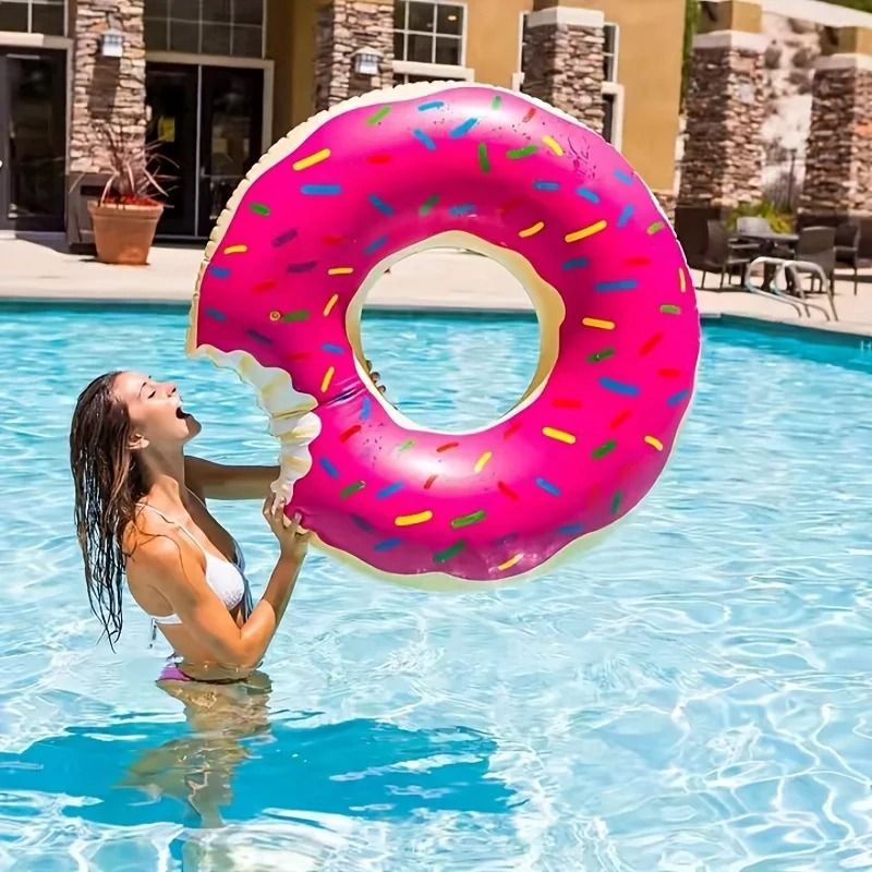 Donut-Shaped Inflatable Pool Float