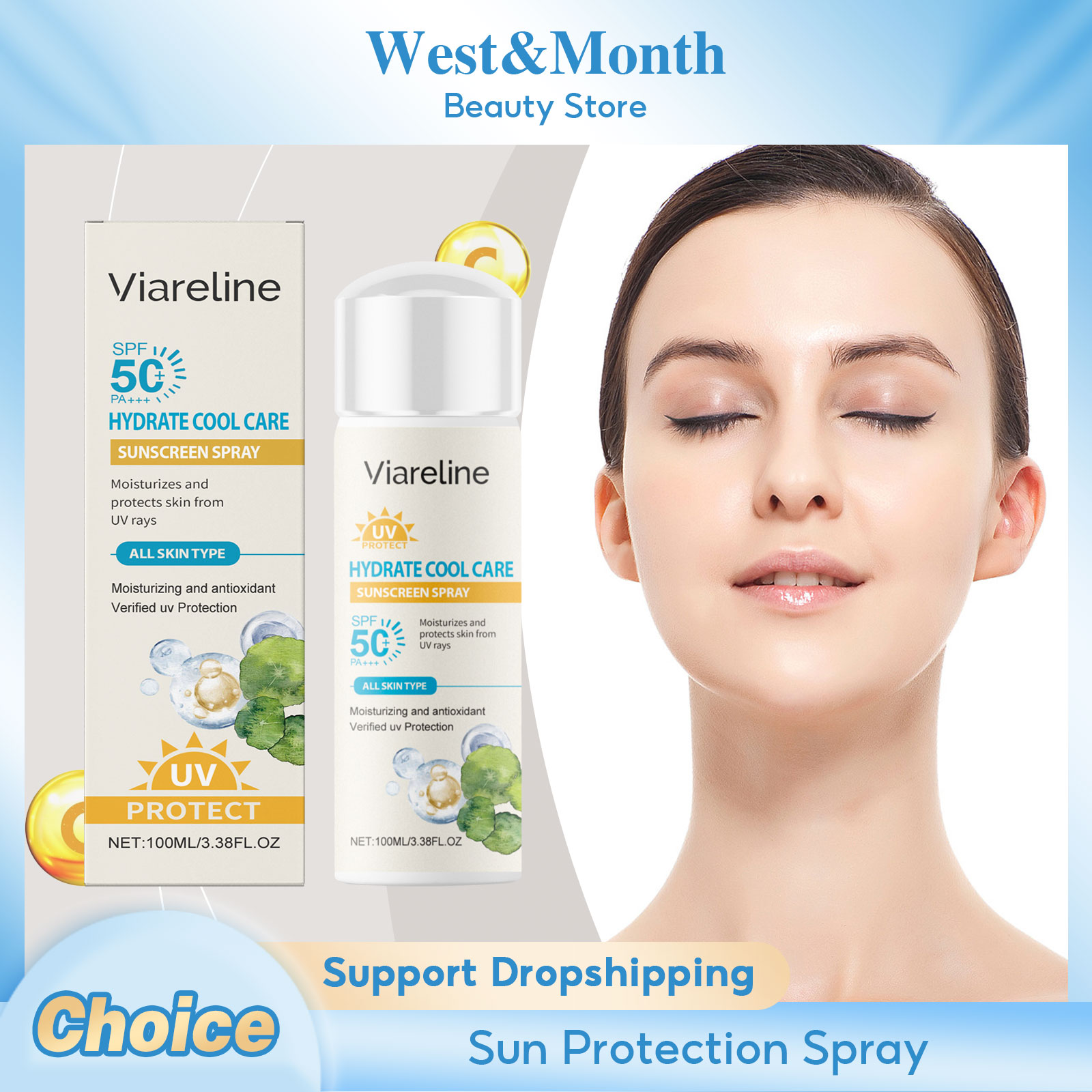 Sunscreen Spray Mist Waterproof Lightweight UV Protection