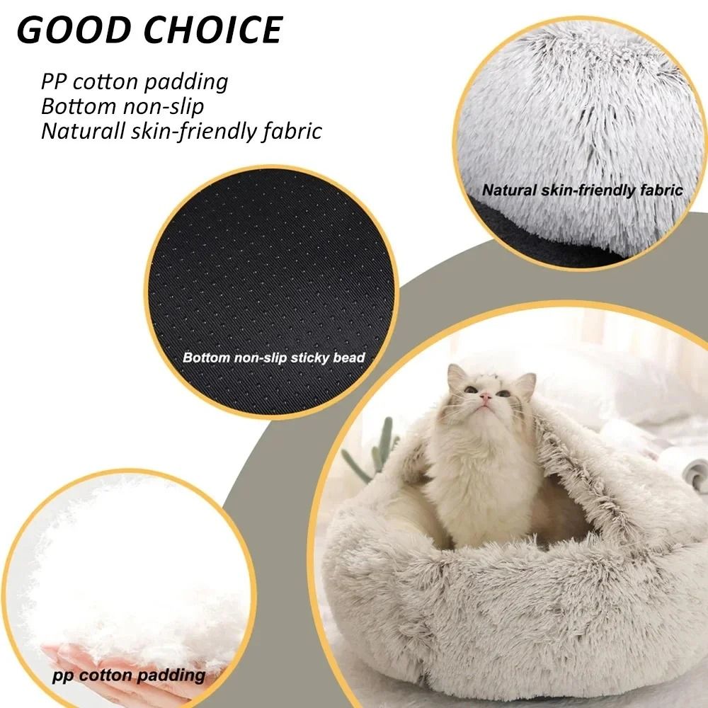 Plush Hooded Anti-Anxiety Pet Sanctuary