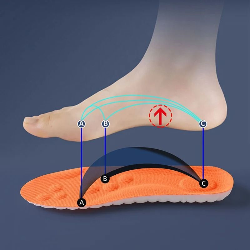 Latex Sport Insoles Soft High Elasticity Shock Absorbing Arch Support Shoe Pads