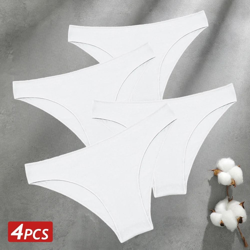 Women Seamless Cotton Panties Set Breathable Low Waist Briefs