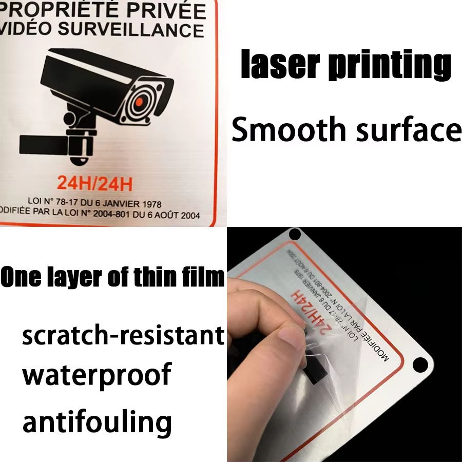 Premium French Aluminum Alloy Private Property Video Surveillance Sign