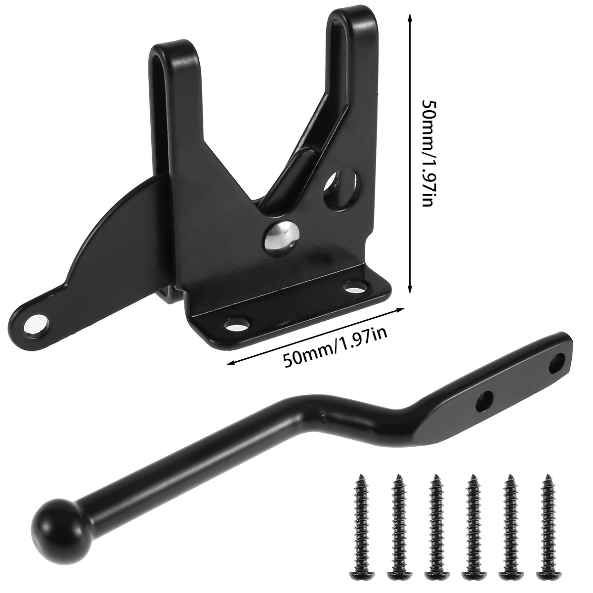 Self Locking Gate Latch, Carbon Steel, High Quality, Post Mounted, Lever Locking, Fence Gate Catch, Resistant Safe Lock