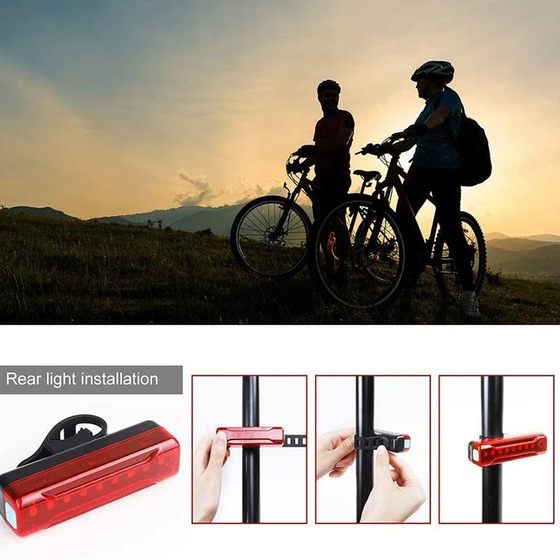USB Rechargeable Bicycle Rear Light Ultra Bright LED Tail Lamp