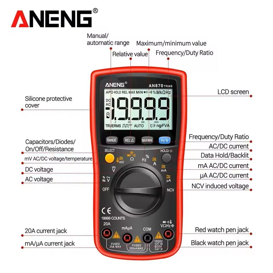Digital Smart Multimeter with Auto Ranging and NCV Detection