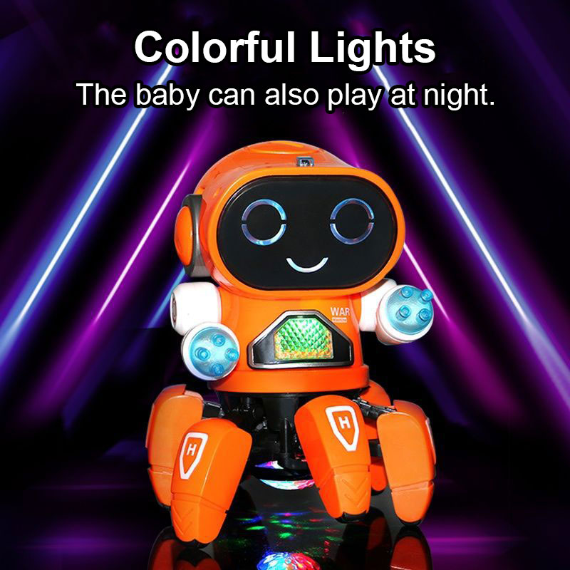 Dance Music 6 Claws Robot, Octopus Spider Robot Vehicle with LED Lights, Singing, Dancing Toy for Kids, Birthday Gift