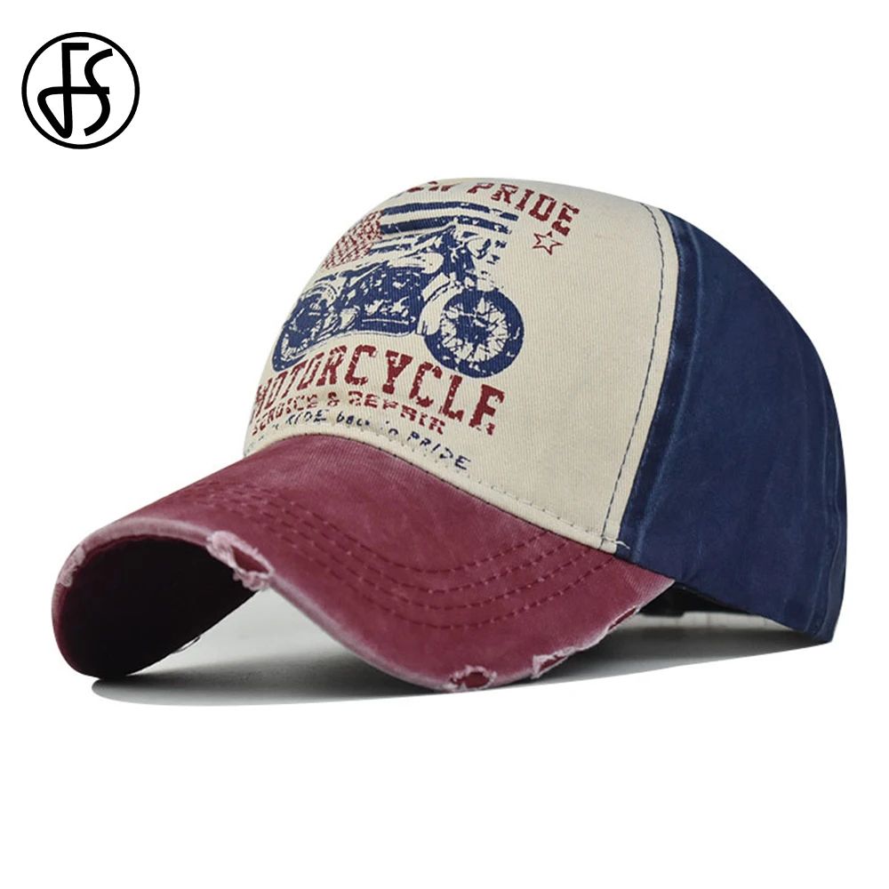 Vintage Motorcycle Trucker Cap Retro Streetwear Baseball Cap for Men and Women