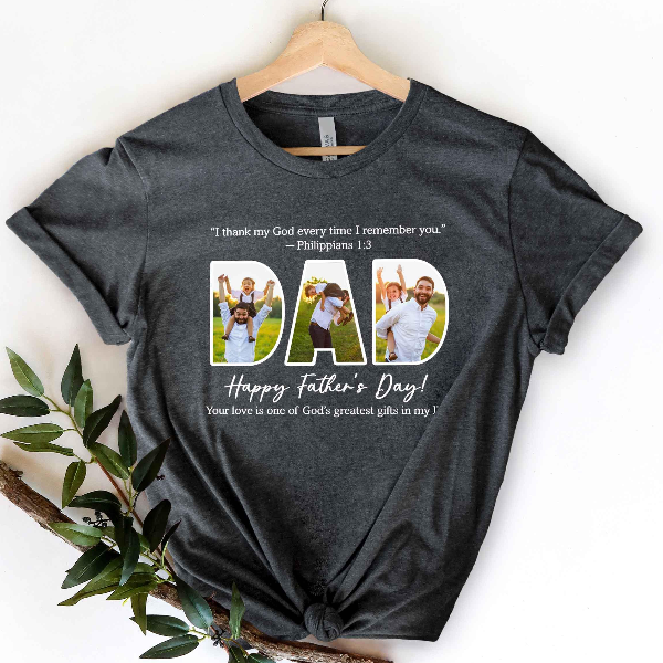 Personalized Dad Photo Shirt Custom Christian Fathers Day Tee