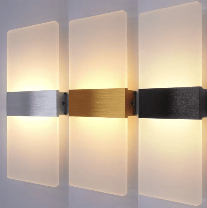 Modern Minimalist LED Wall Lamp – Aluminum Acrylic Wall Sconce for Bedroom, Living Room & Staircase Lighting