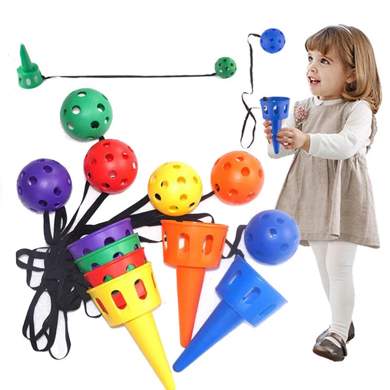 Throw and Catch Ball Game Set Outdoor Toy for Kids, Hand Eye Coordination Training Fun