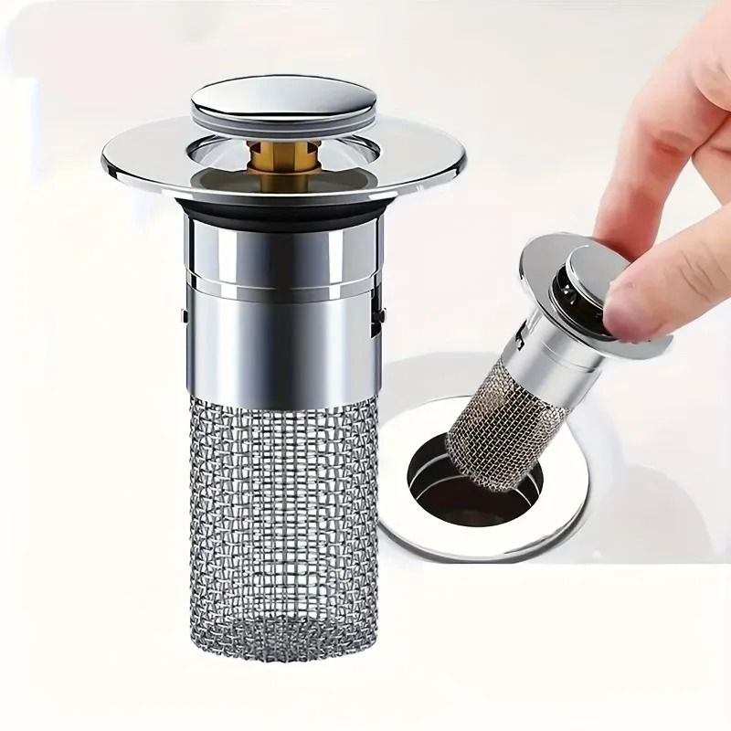 Stainless Steel Pop Up Sink Stopper with Anti Odor Drain Filter
