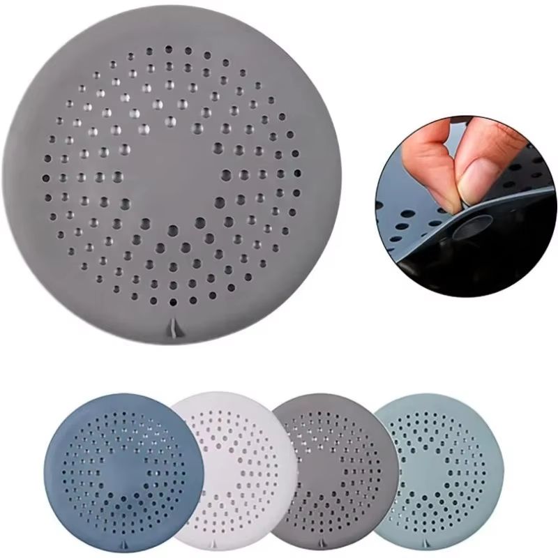 Silicone Shower Drain Hair Catcher Cover 5.9 Inch Suction Cup Anti Clog Strainer