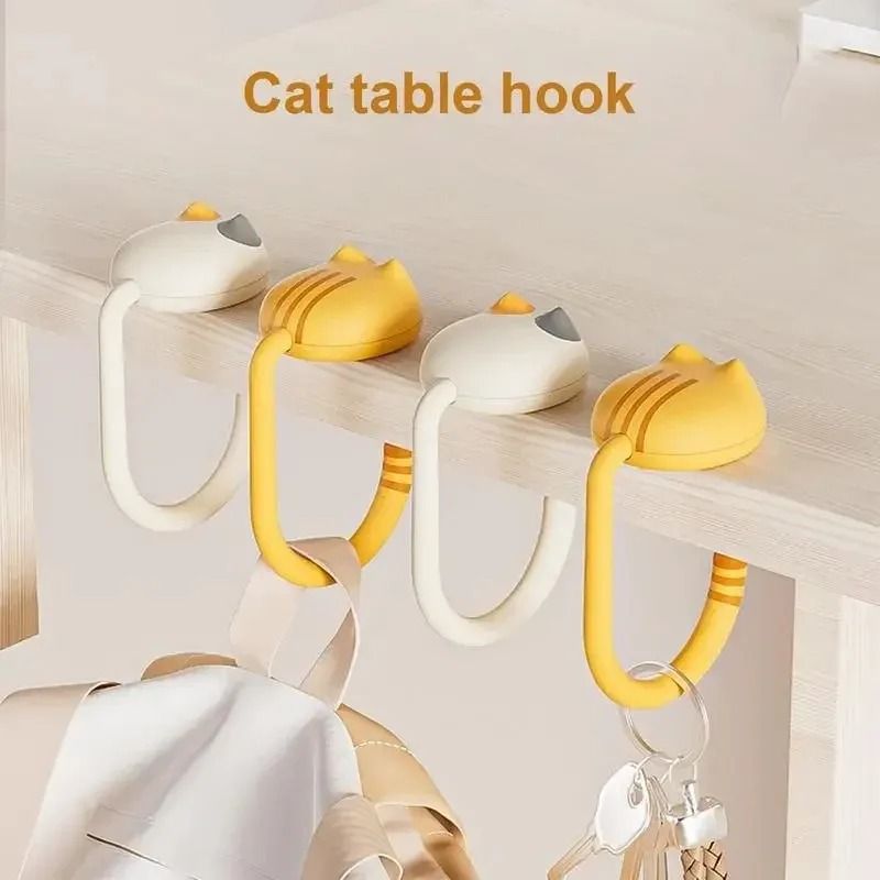 Cute Cat Tail Purse Hook Portable Table Bag Hanger