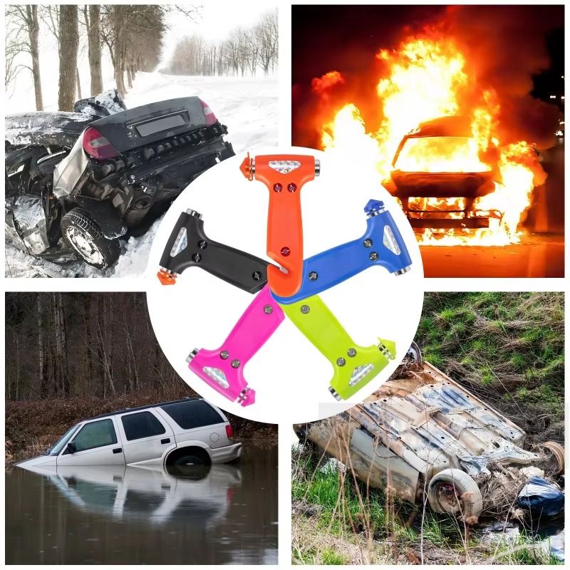 Multi-Function Car Safety Hammer – Emergency Window Breaker & Seatbelt Cutter