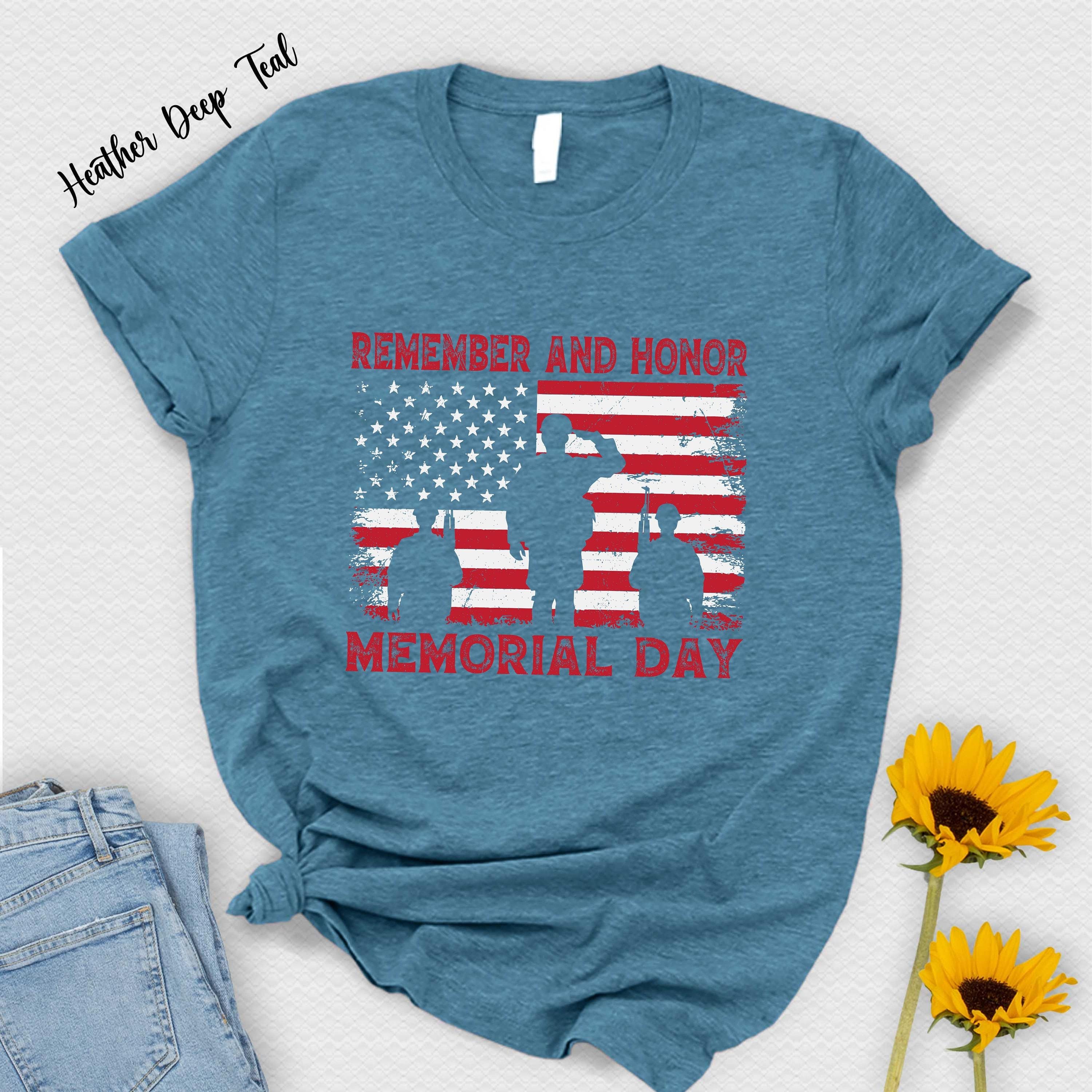 Memorial Day Dad Shirt Distressed Flag Graphic Tee Patriotic Father T-Shirt USA Dad Top