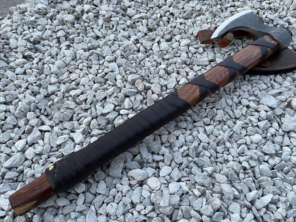 Viking Axe EDC Custom Handmade Carbon Steel Blade Hunting Axe Camping Axe ,
