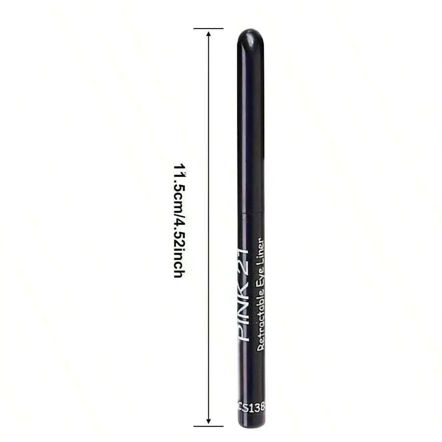 3-Piece Waterproof Black Eyeliner Pencil Set - Smudge-Proof, Long-Lasting Cream Liner