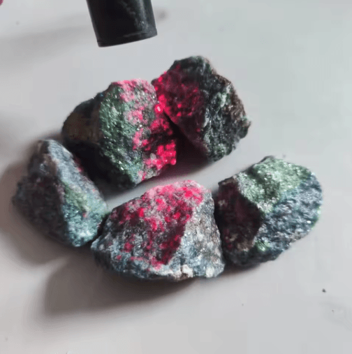 Natural Raw Gemstone Collection – UV Reactive Emerald, Sapphire & Ruby Mineral Specimens