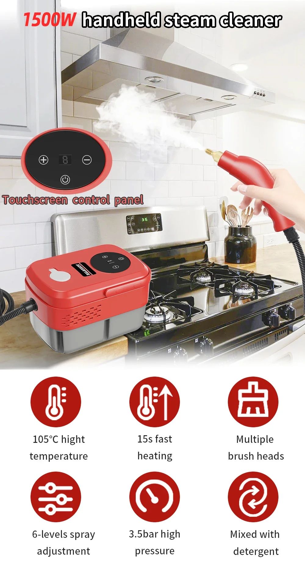 2500W Handheld Steam Cleaner