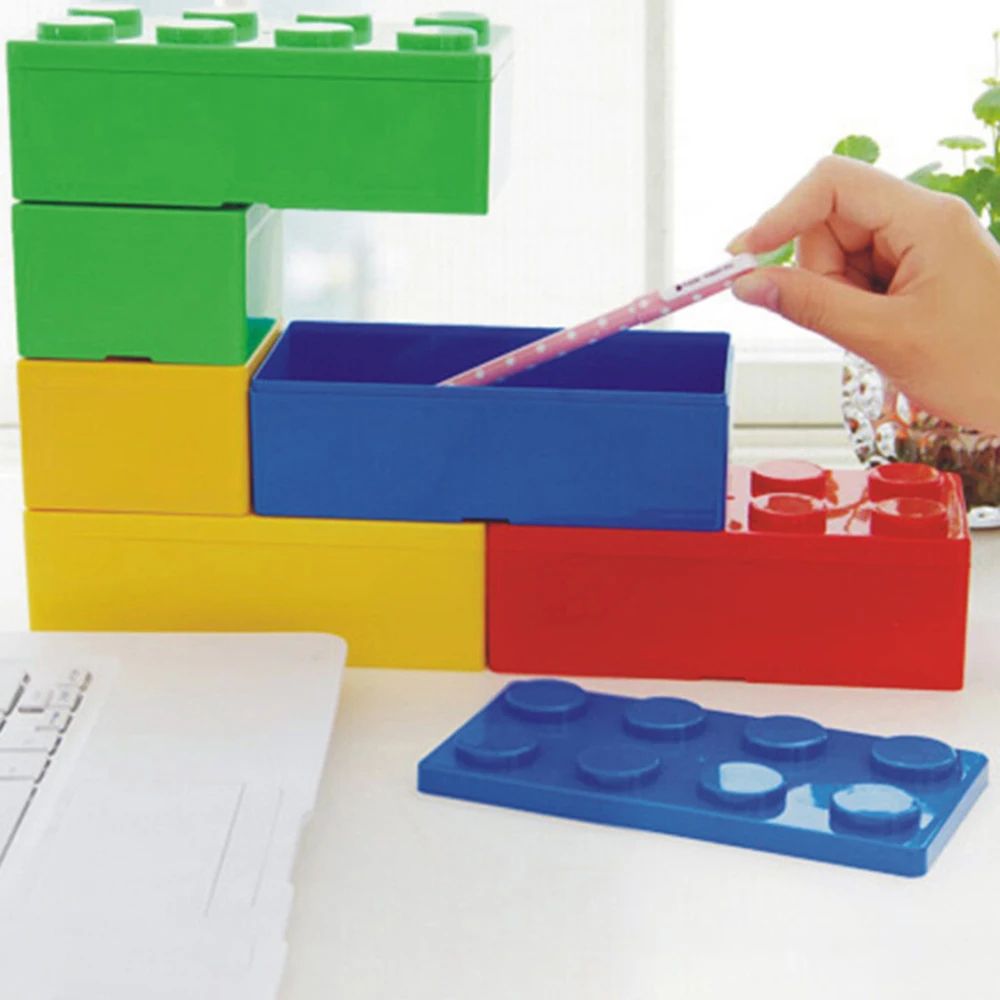 Creative Stackable Building Block Storage Boxes – DIY Modular Organizer for Office, Home & Classroom