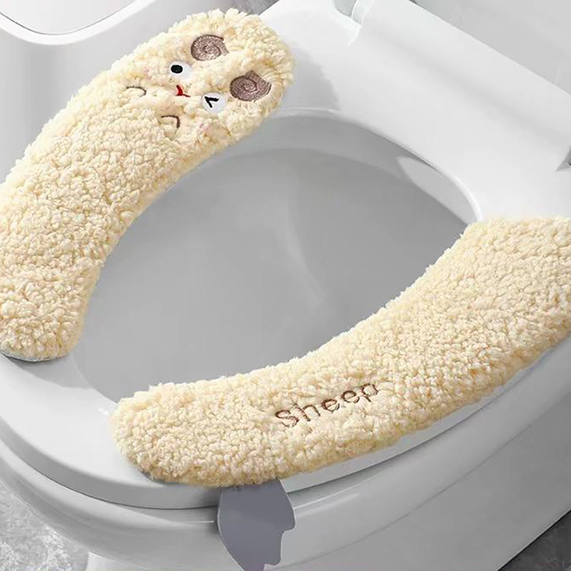 Pattern Winter Toilet Seat Cushion, Fashion Household Toilet Seat Cover, Seasonal Universal Toilet Cushion Adhesive
