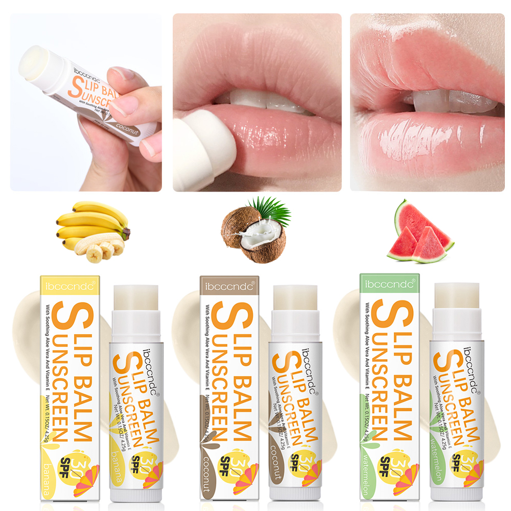 SPF 30 Sunscreen Lip Balm, UVA & UVB Protection, Moisturizing Colorless Lipstick for Healthy Lips