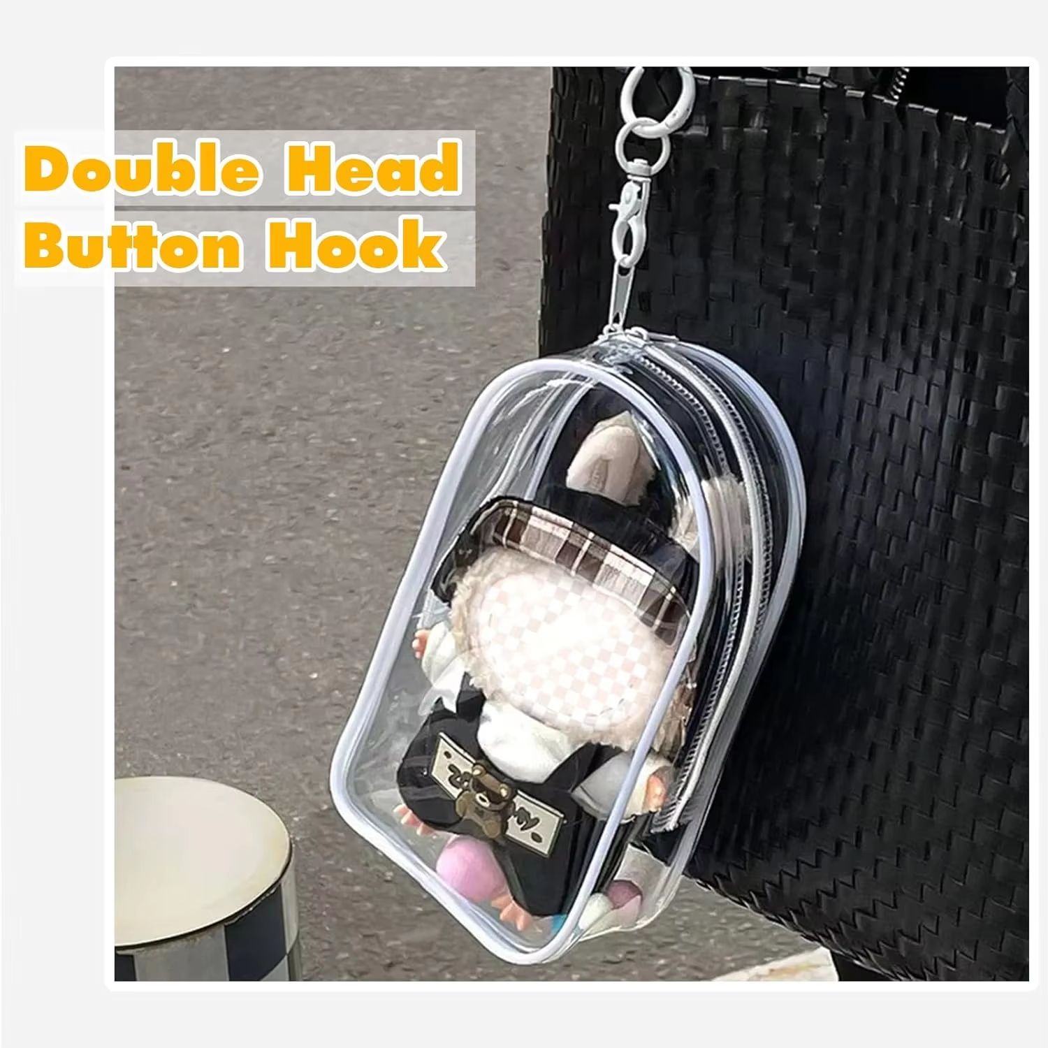 Colorful Transparent Protector Case Organizer Box for 6.69in Plush Dolls