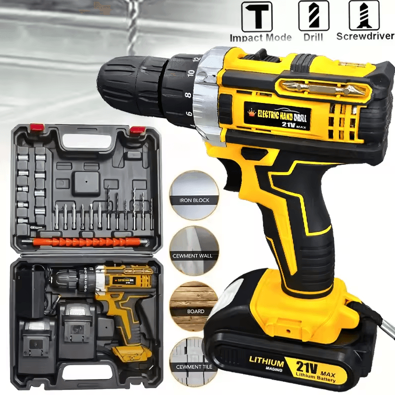 20V Cordless Electric Drill & Screwdriver Combo Kit – Complete Home DIY Tool Set